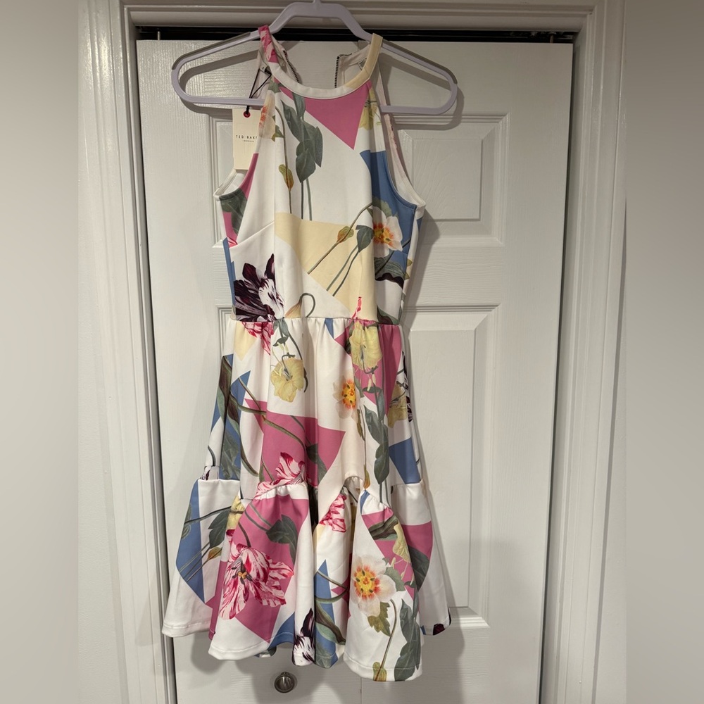 Ted Baker Pink and White Patterned Garment